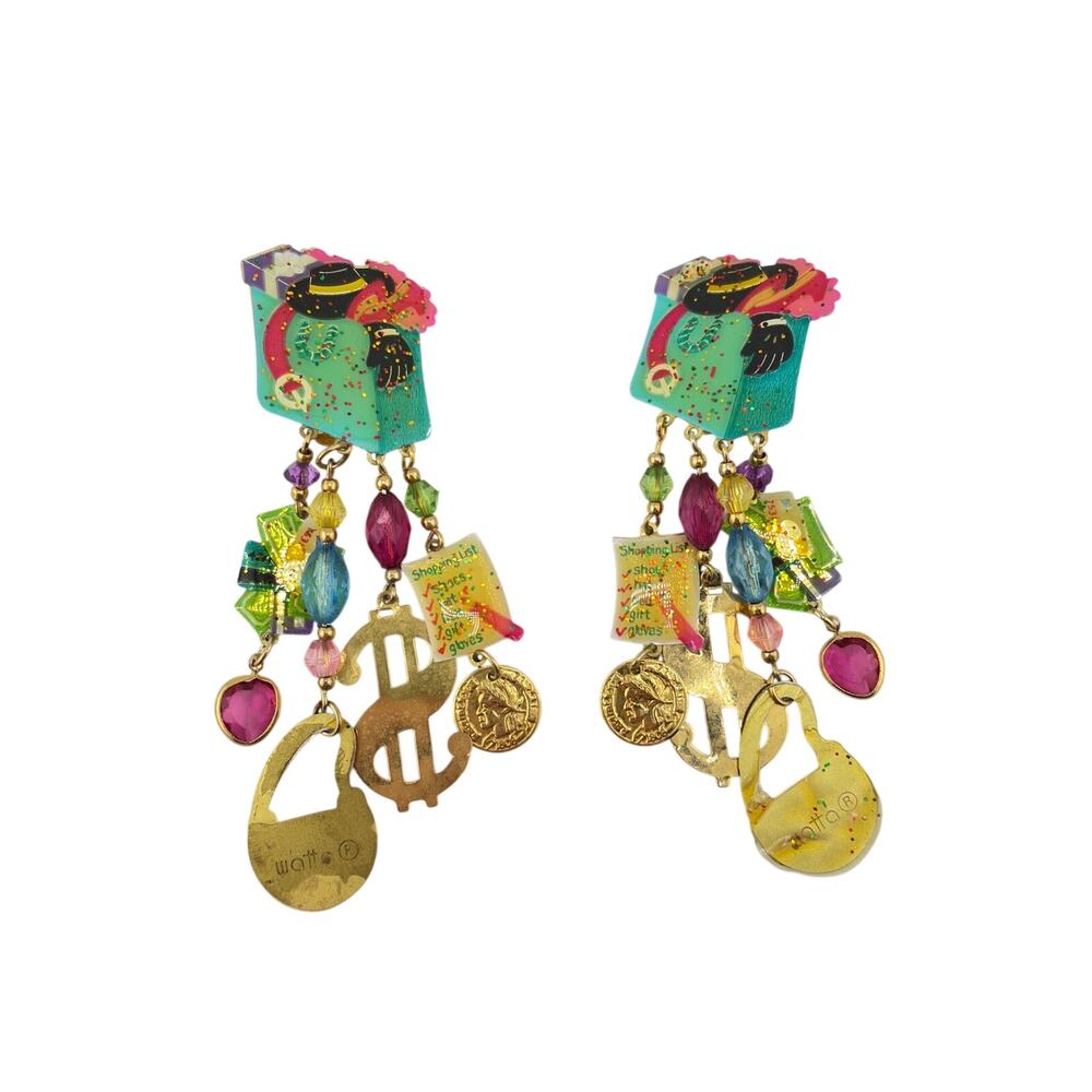 Lunch at the Ritz Eclectic and Colorful Charm Clip-On Earrings
